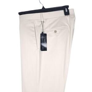The Men's Store Slim-Fit Stretch Cotton Sateen Dress Pant Stone 38W NWT